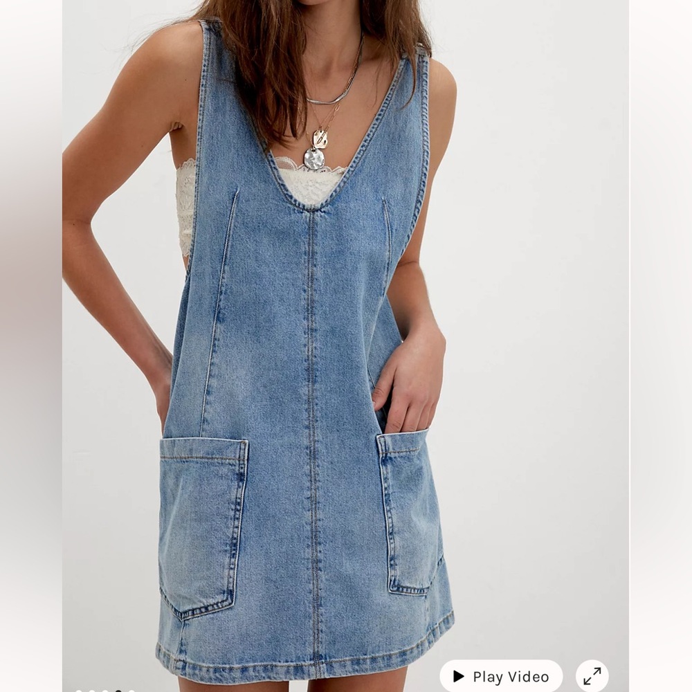 Free People Blue Denim Mini Dress